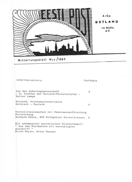 9. Treffen Der Estland-Philatelisten - Walter Lampe