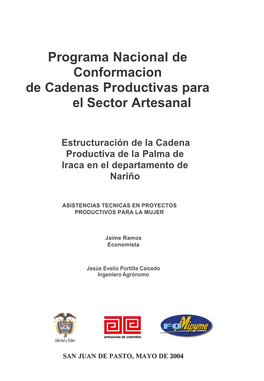Programa Nacional De Conformacion De Cadenas Productivas Para El Sector Artesanal