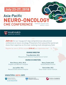 Neuro-Oncology Fairmont Orchid Hotel Cme Conference Waimea, Hawaii