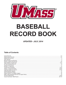 Baseball Record Book