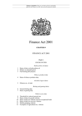 Finance Act 2001