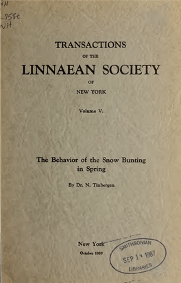 LSNY Transactions V. 5, 1939