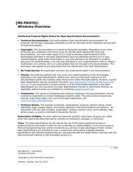 [MS-PROTO]: Windows Overview