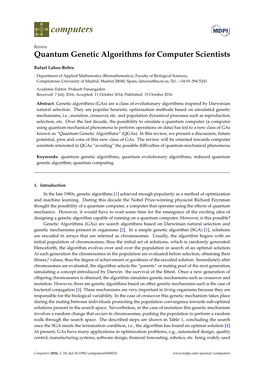 Quantum Genetic Algorithms for Computer Scientists