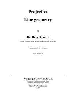 Projective Line Geometry