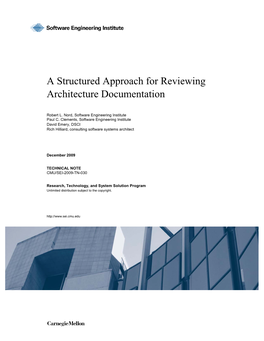 A Structured Approach for Reviewing Architecture Documentation