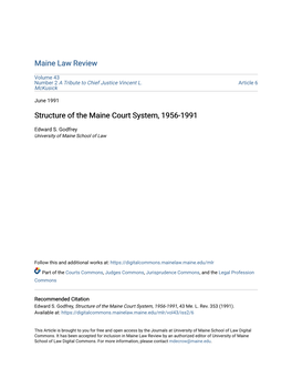 Structure of the Maine Court System, 1956-1991