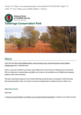 Tallaringa Conservation Park About