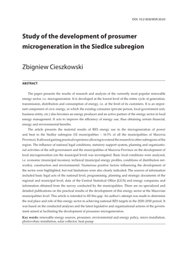 Study of the Development of Prosumer Microgeneration in the Siedlce Subregion