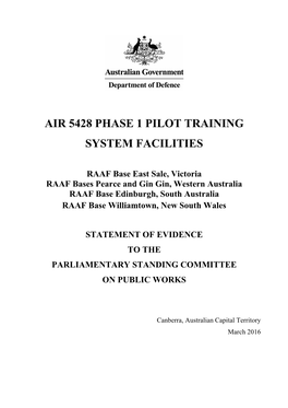 Air 5428 Phase 1 Pilot Training System Facilities