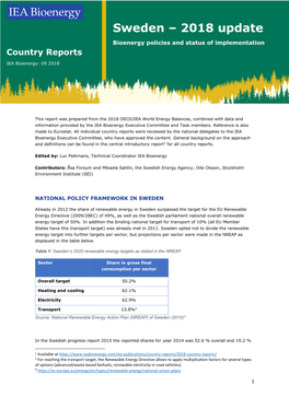 Sweden – 2018 Update