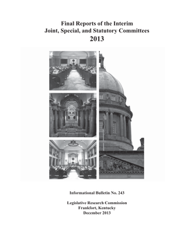 Final Reports of the Interim Joint, Special, and Statutory Committees 2013