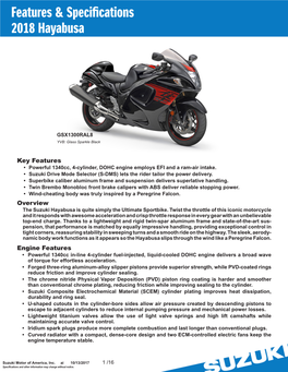 Feature & Specification Sheet