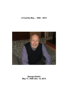 A Country Boy… 1928 – 2013