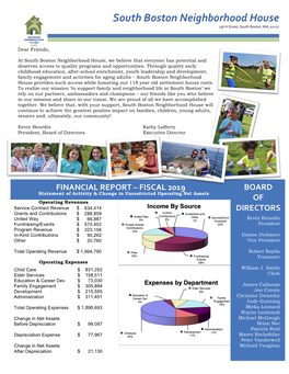 South Boston Neighborhood House 2019 Annual Report