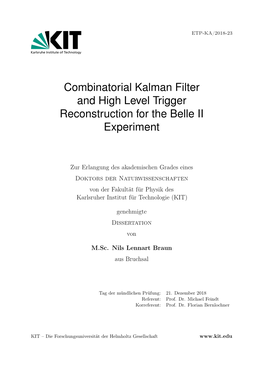 Combinatorial Kalman Filter and High Level Trigger Reconstruction for the Belle II Experiment