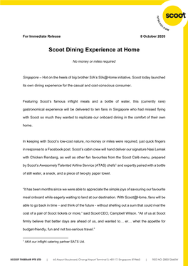 Scoot Dining Experience at Home