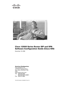 Cisco 12000 Series Router SIP and SPA Software Configuration Guide (Cisco IOS) December 10, 2008