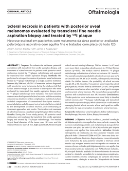 Scleral Necrosis in Patients with Posterior Uveal Melanomas