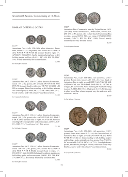 Seventeenth Session, Commencing at 11.30Am ROMAN IMPERIAL COINS