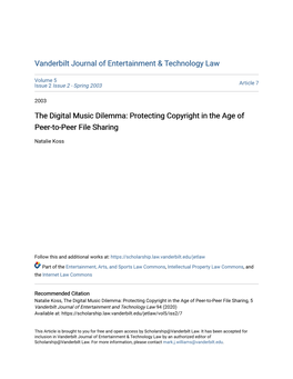 Protecting Copyright in the Age of Peer-To-Peer File Sharing