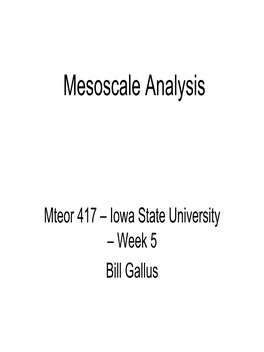 Mesoscale Analysis