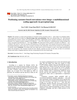 Positioning Customer-Based Convenience Store Image: a Multidimensional Scaling Approach Via Perceptual Map