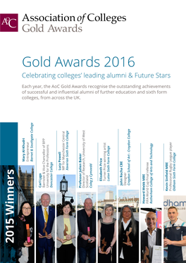 Gold Awards 2016 Celebrating Colleges’ Leading Alumni & Future Stars