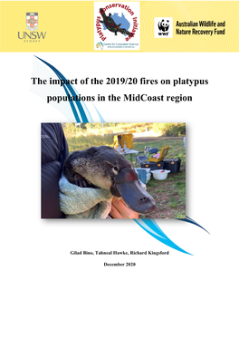 The Impact of the 2019/20 Fires on Platypus Populations in the Midcoast Region