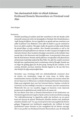 Van Charismatisch Leider Tot Ethisch Leidsman Ferdinand Domela Nieuwenhuis En Friesland Rond 1890