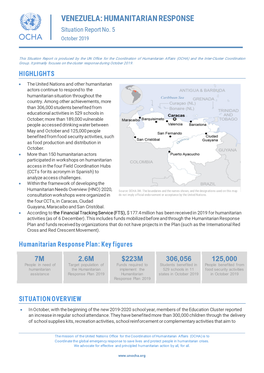 VENEZUELA: HUMANITARIAN RESPONSE Situation Report No