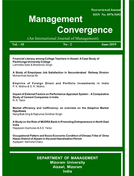 Management Convergence (An International Journal of Management) Vol