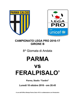 PARMA Vs FERALPISALO'