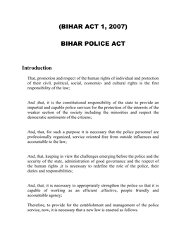 Bihar Police Act