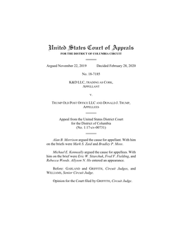 United States Court of Appeals for the DISTRICT of COLUMBIA CIRCUIT