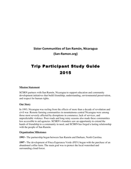 Trip Participant Study Guide 2015