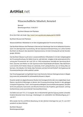 Wissenschaftliche Mitarbeit, Bernried