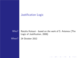 Justification Logic