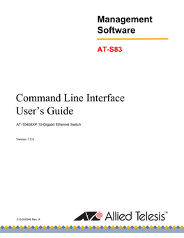 Command Line Interface User's Guide