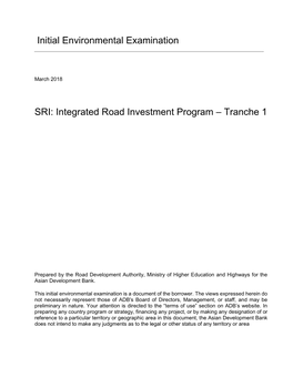 47273-003: Integrated Road Investment Program