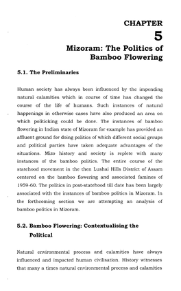 Mizoram: the Politics of Bamboo Flowering