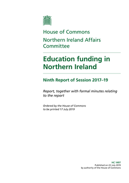 Education Funding in Northern Ireland