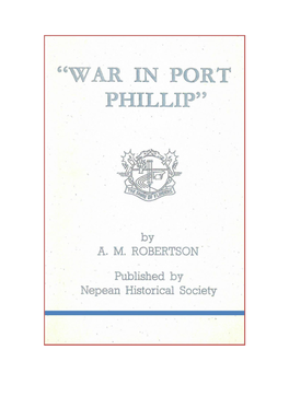 WAR in PORT PHILLIP by AM Robertson