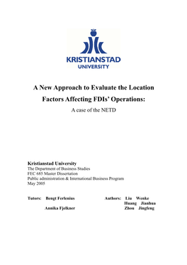 A New Approach to Evaluate the Location Factors Affecting Fdis