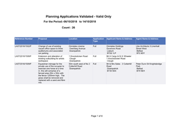 Planning Applications Validated - Valid Only for the Period:-06/10/2018 to 14/10/2018