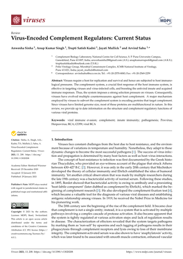 Virus-Encoded Complement Regulators: Current Status