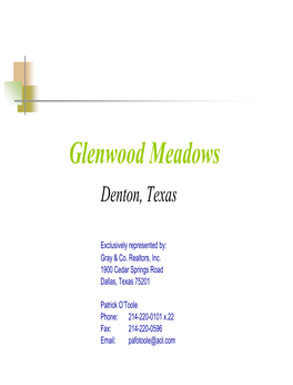 Glenwood Meadows Denton, Texas