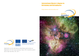 International Master's Degree in Astronomy and Astrophysics
