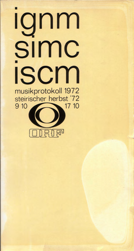 Musikprotokoll 1972 Programmbuch