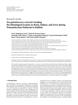 The Histological Lesions in Brain, Kidney, and Liver During Primoinfection Outbreak in Rabbits